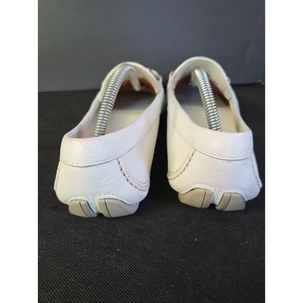 SALVATORE FERRAGAMO Size 8.5D'Parigi' Re White Leather Men's Loafers